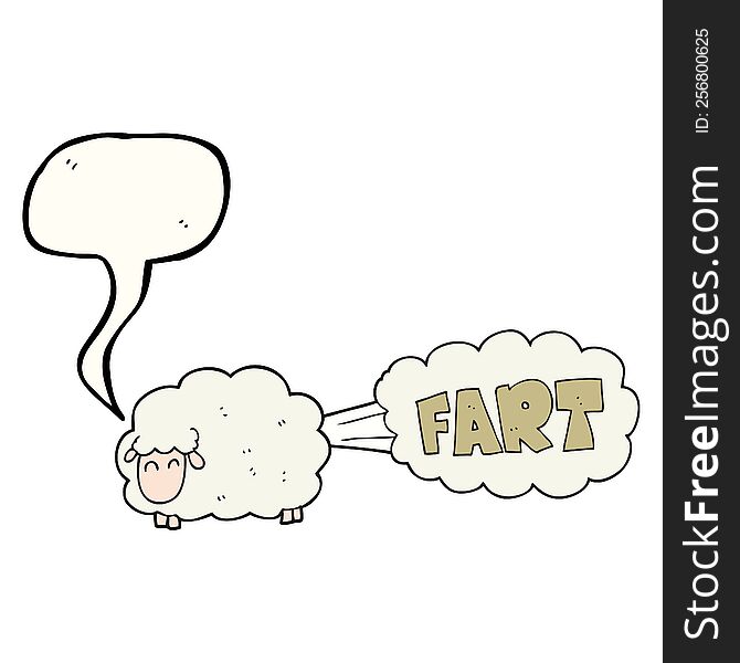 Speech Bubble Cartoon Farting Sheep