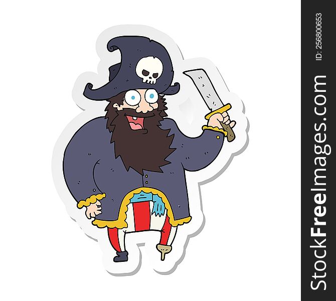 sticker of a cartoon pirate captain