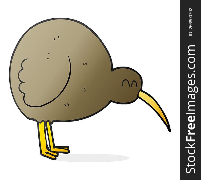freehand drawn cartoon kiwi bird