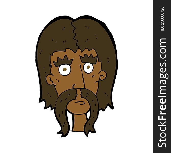 cartoon man with long mustache