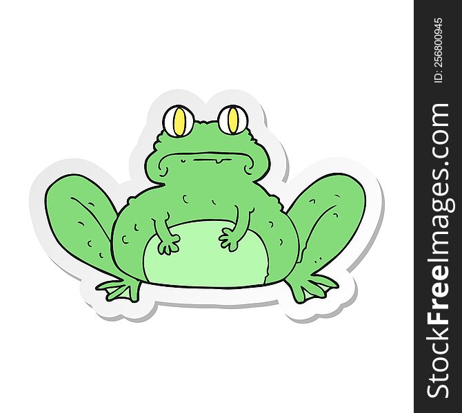 sticker of a cartoon frog