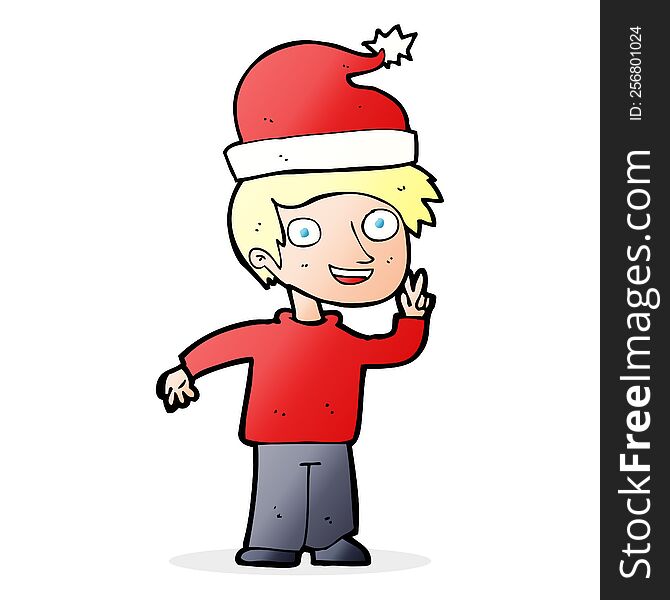 cartoon man ready for christmas