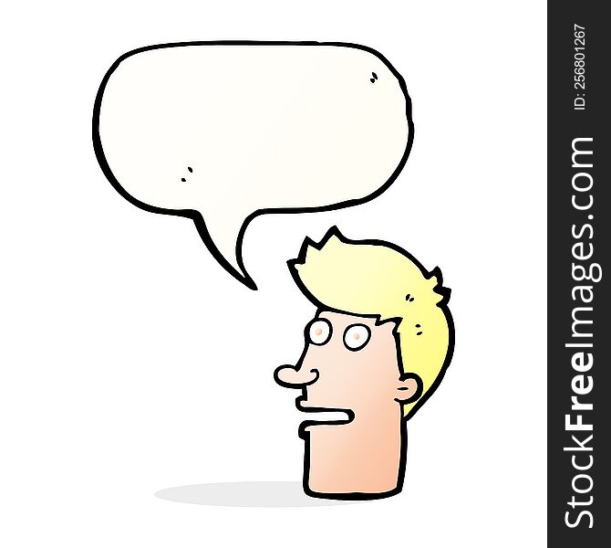 Cartoon Shocked Male Face With Speech Bubble