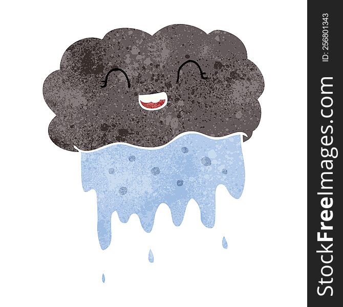 Retro Cartoon Rain Cloud