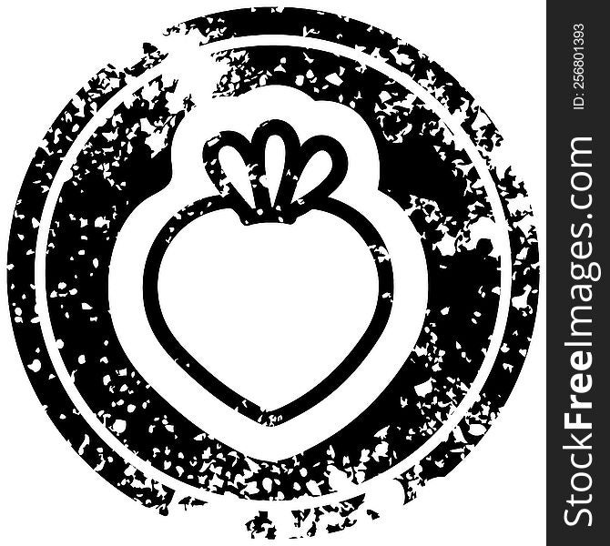 fresh fruit distressed icon symbol