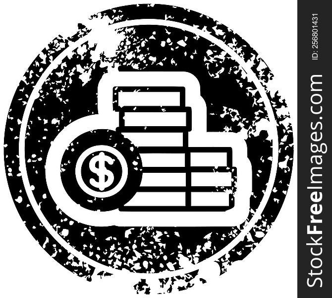 Stacked Money Distressed Icon