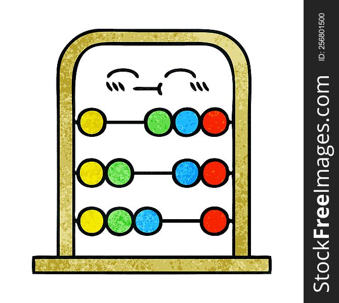 retro grunge texture cartoon of a abacus