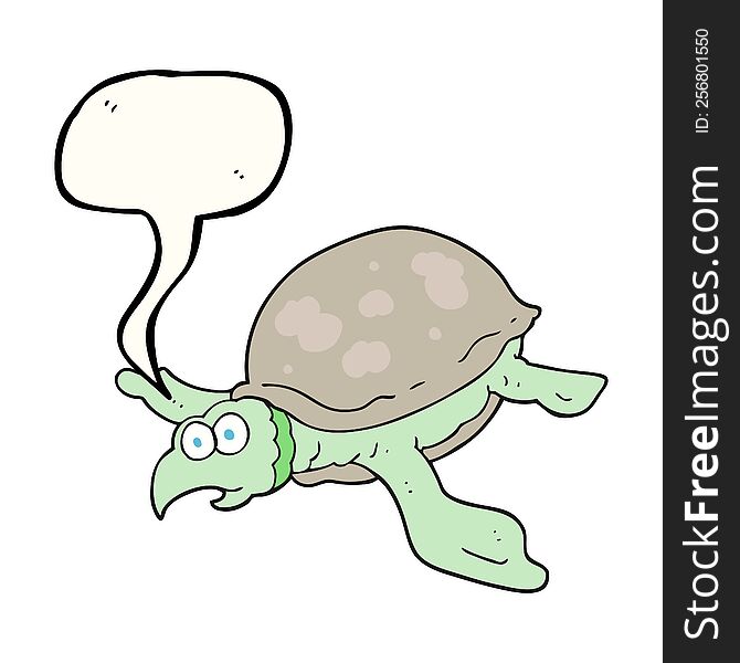 Speech Bubble Cartoon Turtle