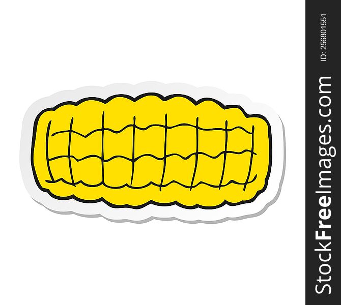 Sticker Of A Cartoon Corn Cob