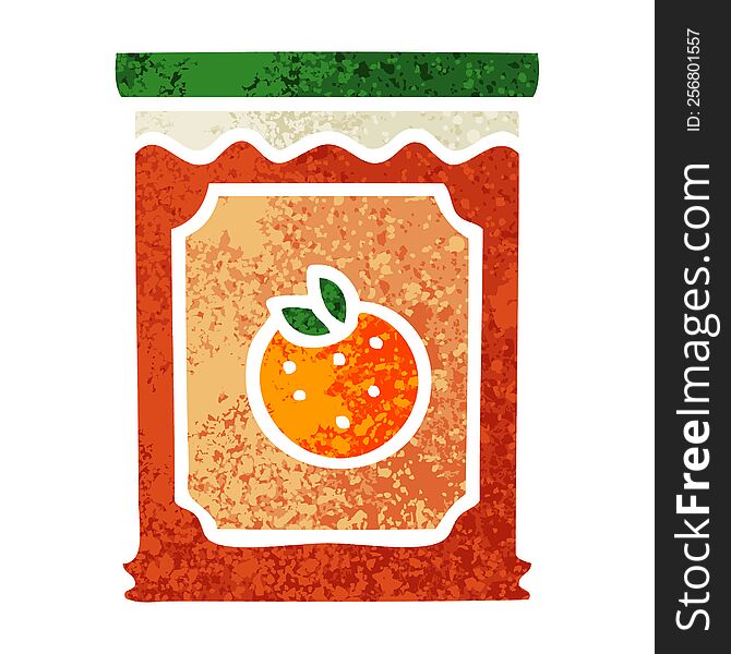 Quirky Retro Illustration Style Cartoon Jar Of Marmalade