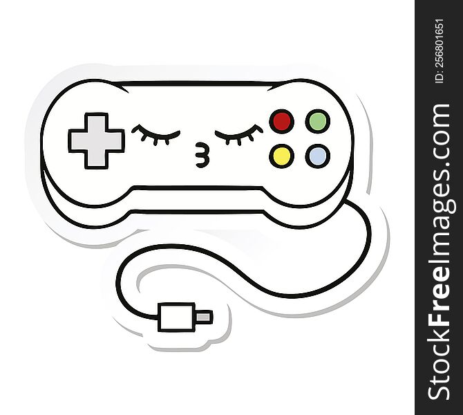 Sticker Of A Cute Cartoon Game Controller