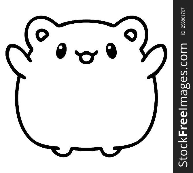 line doodle of a cute hamster. line doodle of a cute hamster