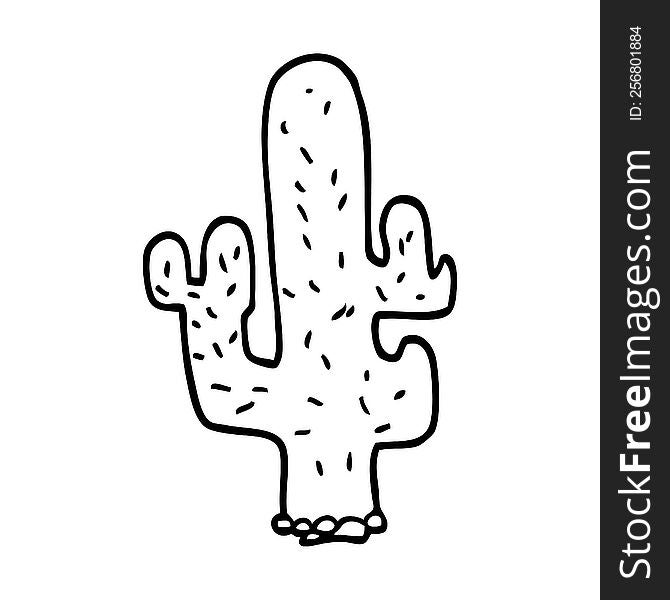 line drawing cartoon cactus
