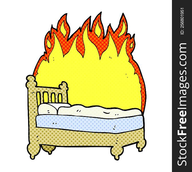 freehand drawn cartoon beds are burning