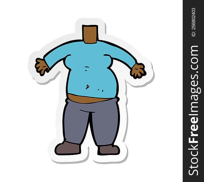 sticker of a cartoon body