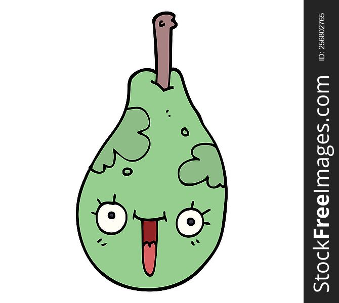 cartoon doodle fresh pear