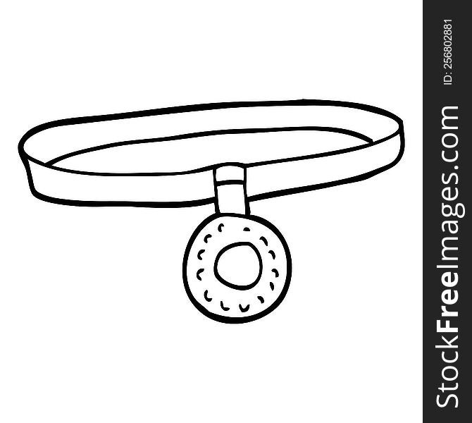 line drawing cartoon dog collar