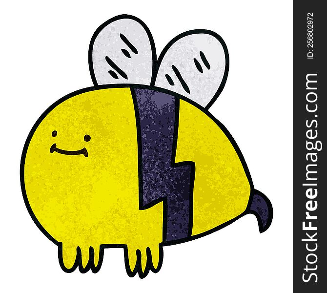 quirky hand drawn cartoon bumblebee