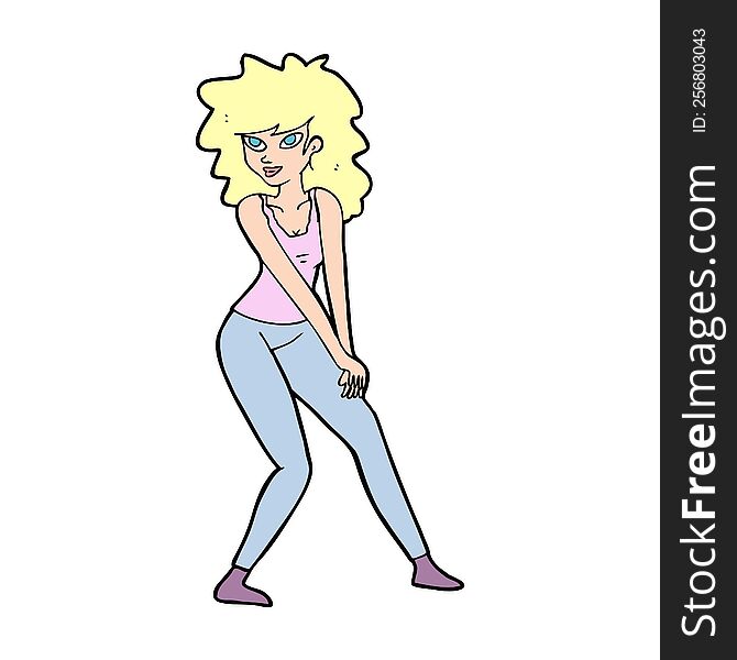 Cartoon Woman Posing