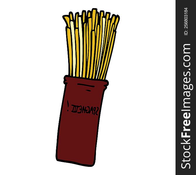 cartoon doodle wheat pasta