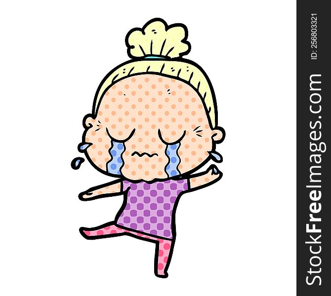 cartoon crying old lady. cartoon crying old lady