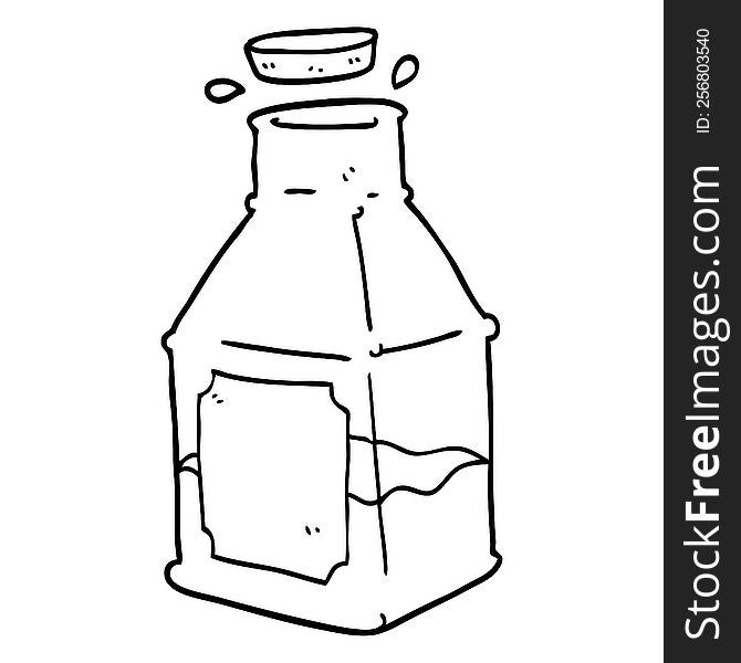 line drawing cartoon drink in decanter