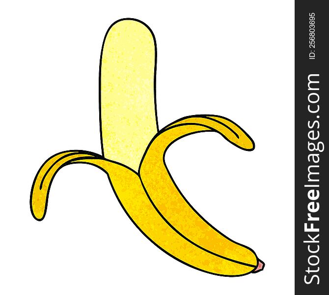 hand drawn quirky cartoon banana. hand drawn quirky cartoon banana