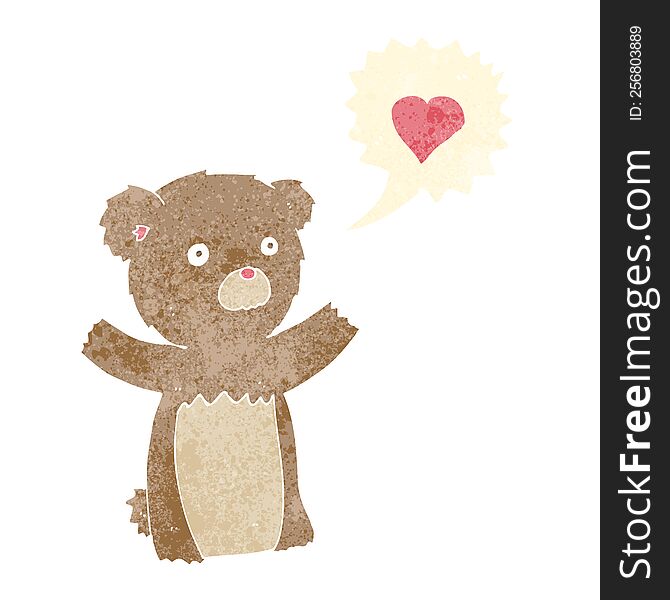 Cartoon Teddy Bear With Love Heart