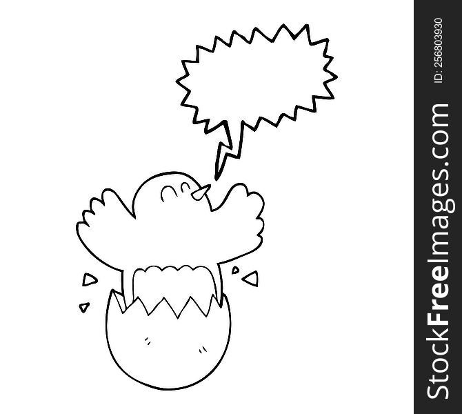 Speech Bubble Cartoon Hatching Egg