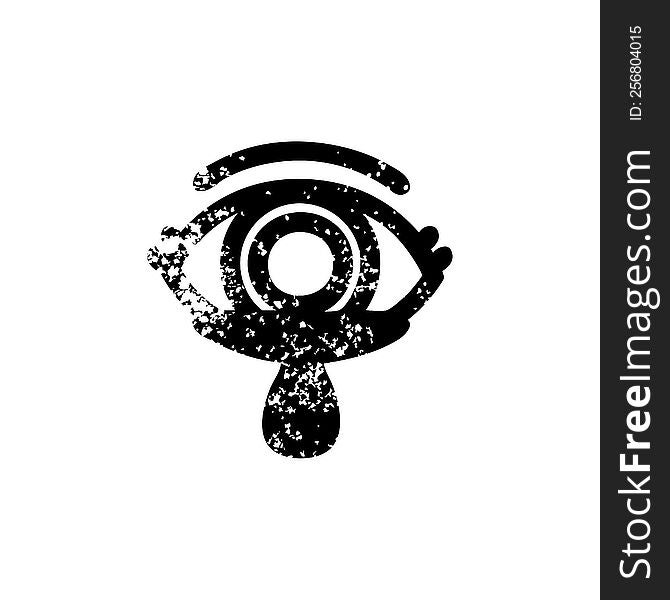 mystic eye crying blood distressed icon symbol