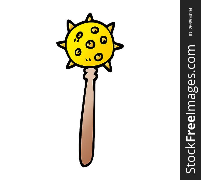 cartoon doodle medieval mace