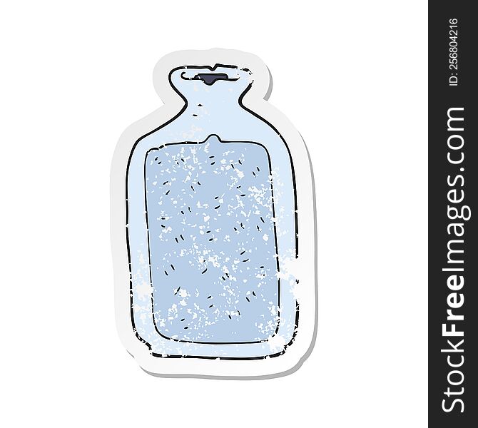 retro distressed sticker of a cartoon hot water bottle