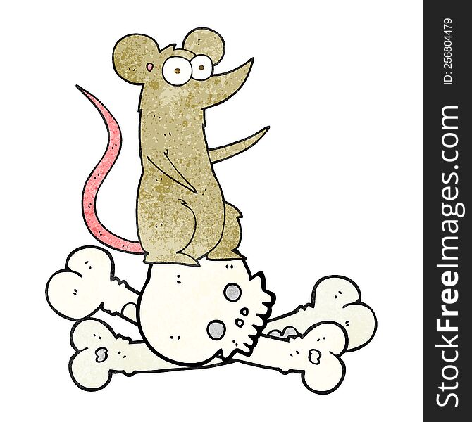 textured cartoon rat on bones