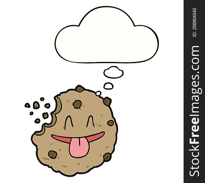 Cartoon Cookie And Thought Bubble