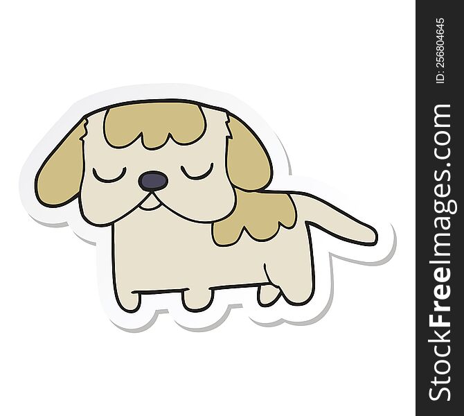 sticker of a cute cartoon puppy