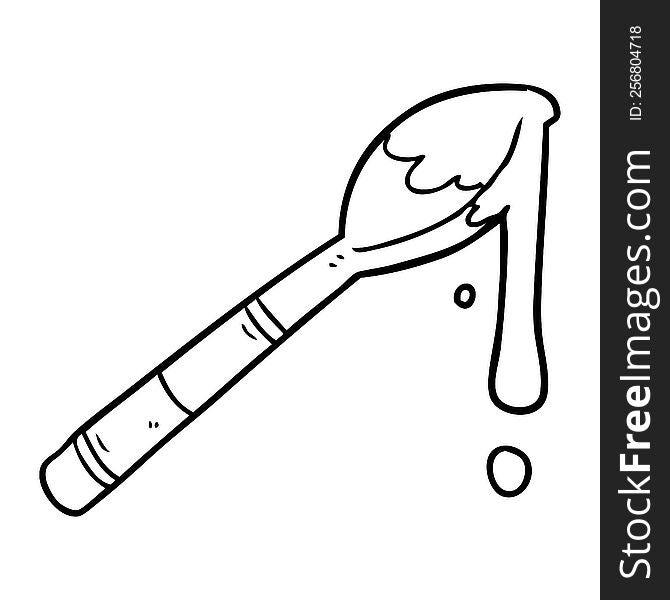 line drawing of a spoonful of honey. line drawing of a spoonful of honey