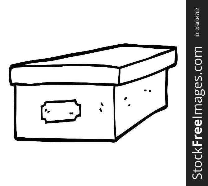 line drawing cartoon filing box