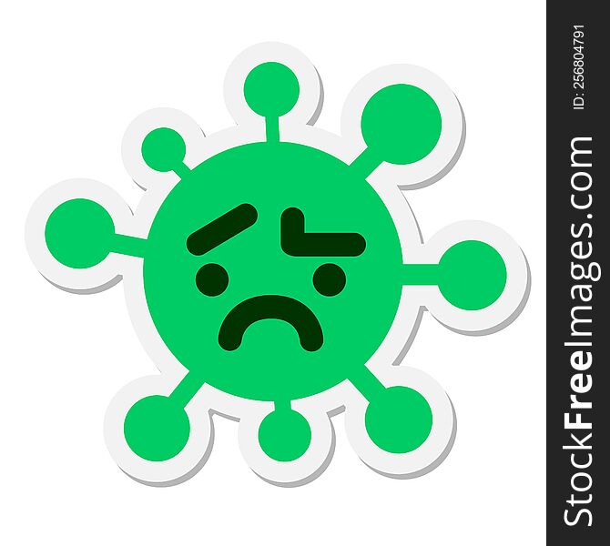 simple disappointed virus sticker