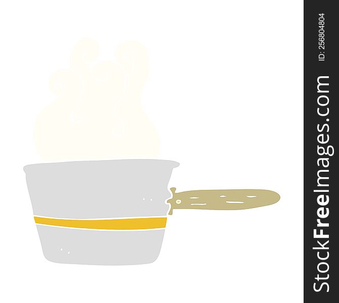 flat color illustration of saucepan cooking. flat color illustration of saucepan cooking