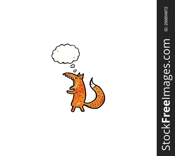 Cartoon Yawning Fox