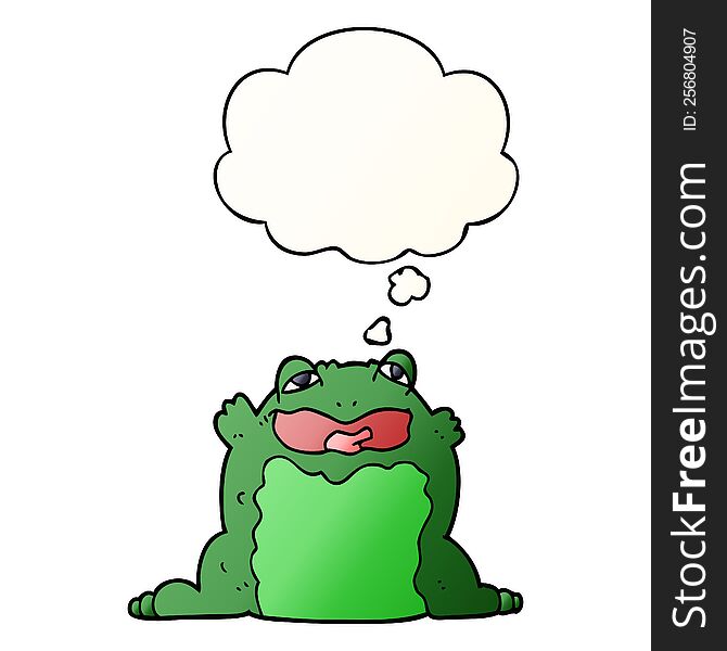 cartoon toad with thought bubble in smooth gradient style