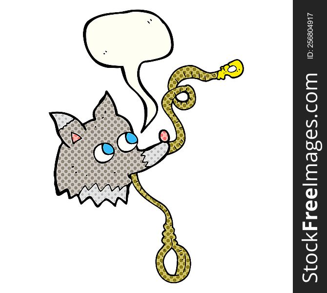 Comic Book Speech Bubble Cartoon Dog With Leash