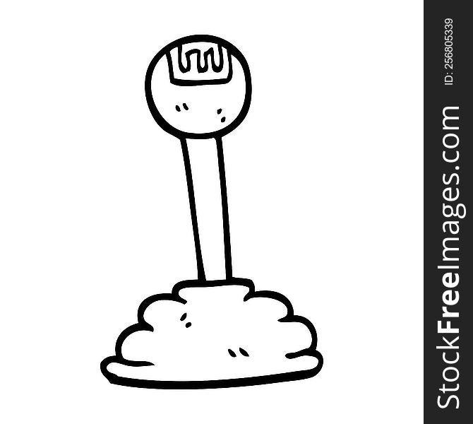 line drawing cartoon gear stick