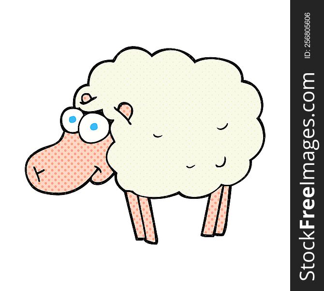 funny freehand drawn cartoon sheep. funny freehand drawn cartoon sheep