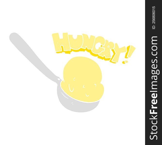 Flat Color Illustration Of A Cartoon Scoop Of Ice Cream