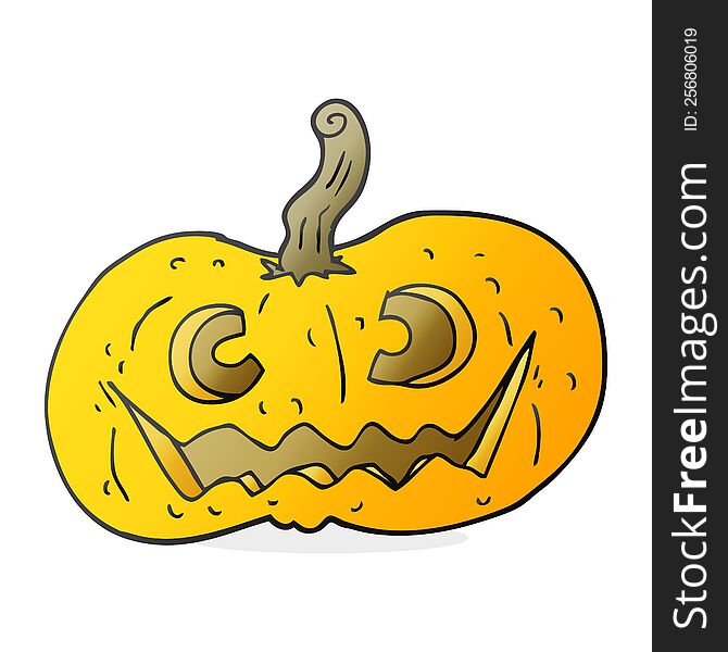 freehand drawn cartoon halloween pumpkin