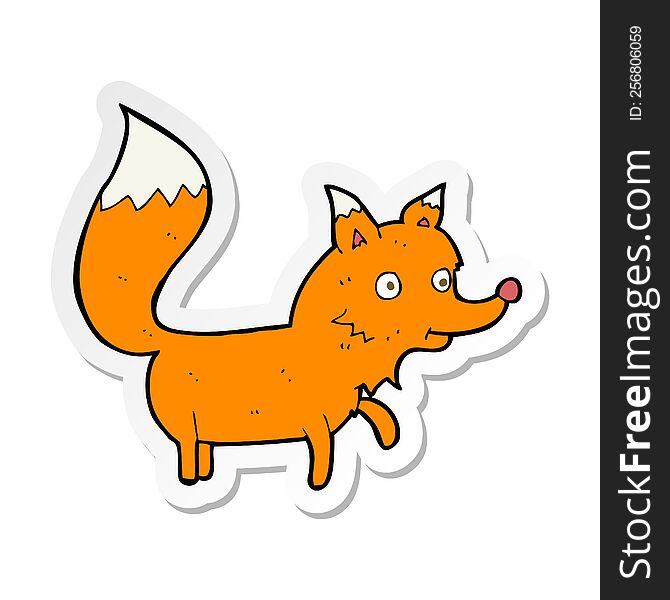 sticker of a cartoon fox cub
