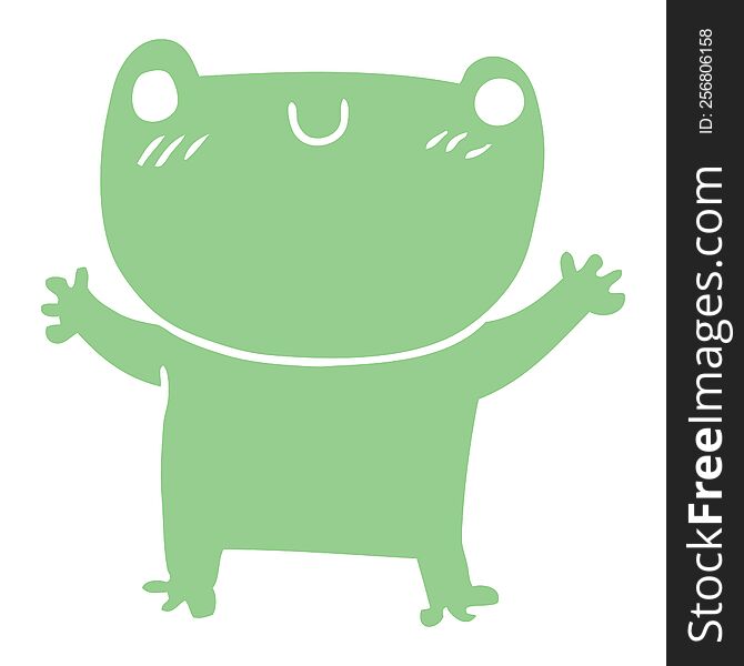 Flat Color Style Cartoon Frog