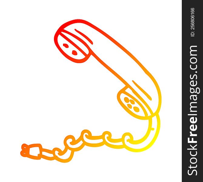 warm gradient line drawing of a cartoon phone handset