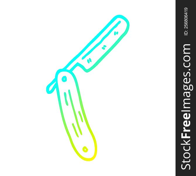 cold gradient line drawing of a cartoon old style razor